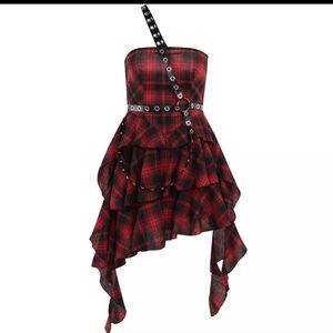 Plaid Punk harness dress
